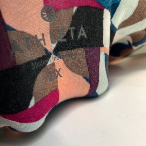 Athleta Santorini Sleeveless V Neck Dress Blue Geometric Print size 1X - Picture 6 of 7